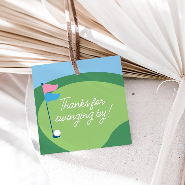 Golf Gender Reveal Party Thank You Favour Tag (
Golf gender reveal party tag)