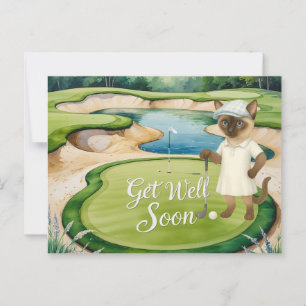 Golf Get Well Soon Card for cat lover golfers