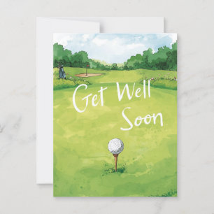 Golf Get Well Soon Card – Watercolor Golf Course