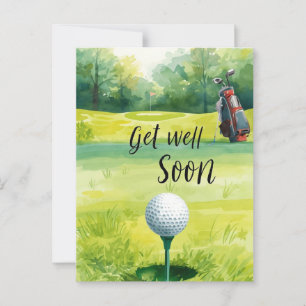 Golf Get Well Soon Card – Watercolor Golf Course 