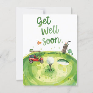 Golf Get Well Soon Card – Watercolor Golf Course 