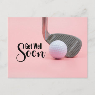 Golf Get well soon for woman Golfer pink theme Postcard