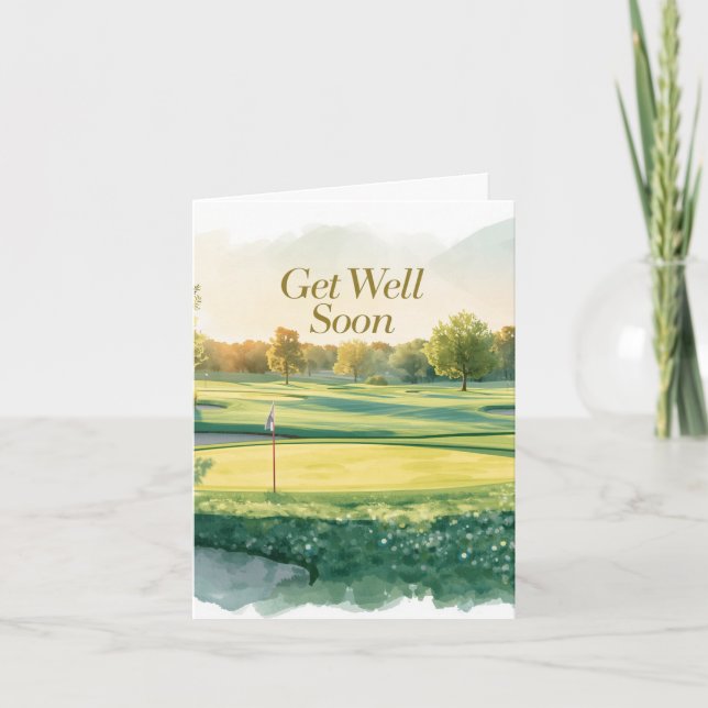 Golf Get well soon Golfer  Note Card (Front)
