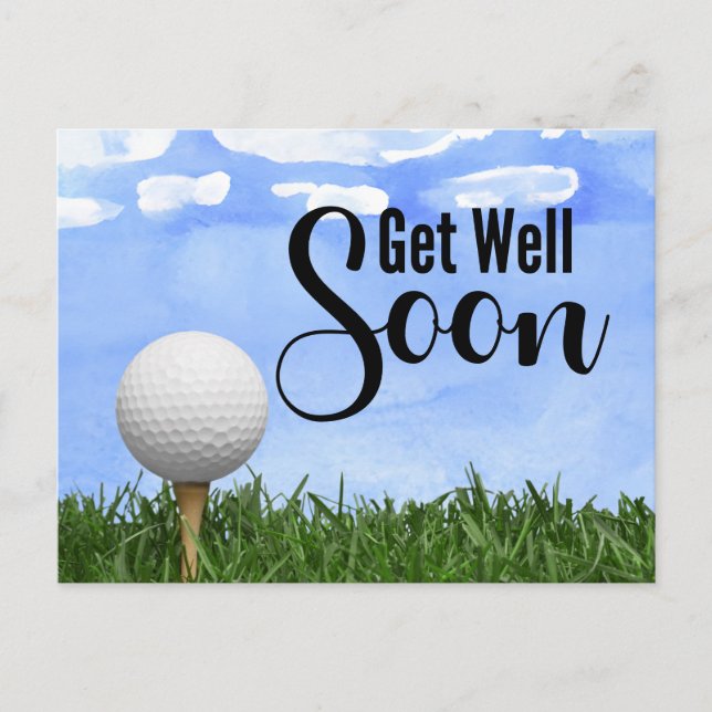 Golf Get well soon Golfer  Postcard (Front)