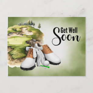 Golf Get well soon Golfer Postcard