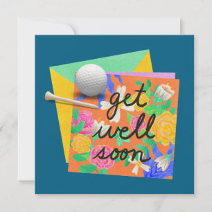 Golf Get well soon Golfer with balls on card