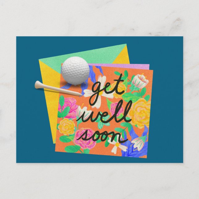 Golf Get well soon Golfer with balls on card (Front)