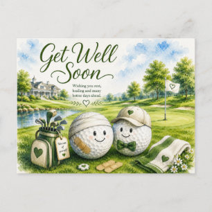 Golf Get well soon send wishes for golfer  Postcard