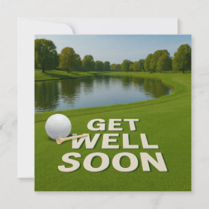 Golf get well soon text near bunker for golfer