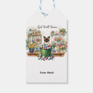 Golf get well soon with golf ball and flowers gift tags
