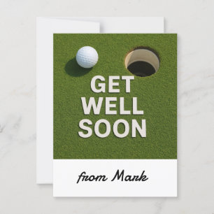 Golf Get well soon with golf ball for Golfer Postcard