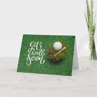 Golf Get well soon with golf ball on green 