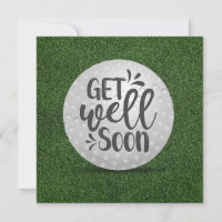 Golf Get well soon with golf ball on green grass
