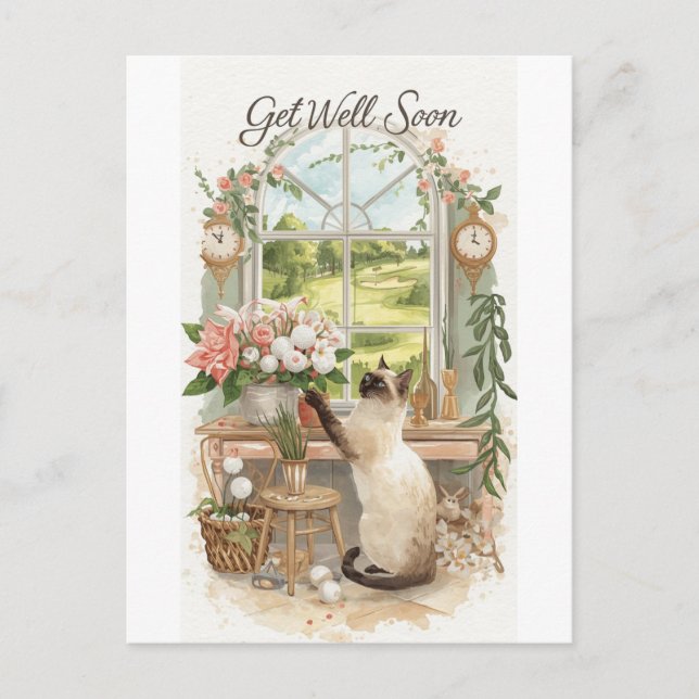 Golf Get well soon with golf course background  Postcard (Front)