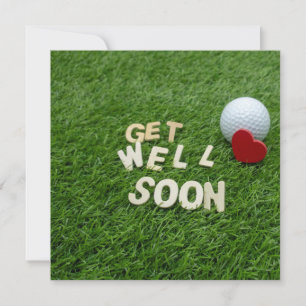 Golf Get well soon with text and ball on green