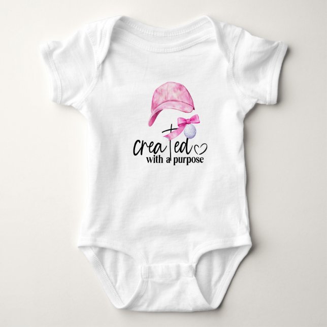 Golf Gift for Baby Shower Girl with golf ball  Bodysuit (Front)