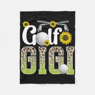 Golf Gigi Of A Golf Player Gigi Leopard Golfer Gig Fleece Blanket