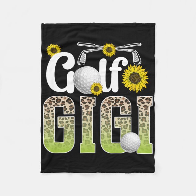 Golf Gigi Of A Golf Player Gigi Leopard Golfer Gig Fleece Blanket (Front)