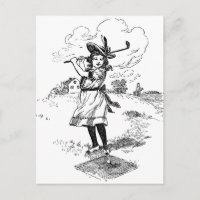 Golf Girl Golfing Vintage Art