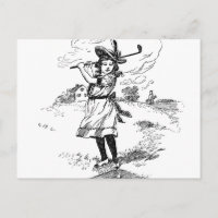 Golf Girl Golfing Vintage Art