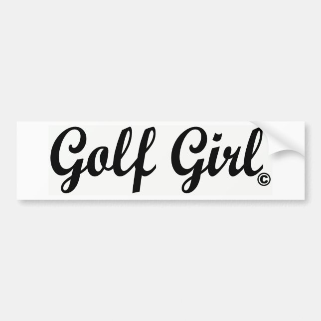 Golf Girl Script Bumper Sticker (Front)