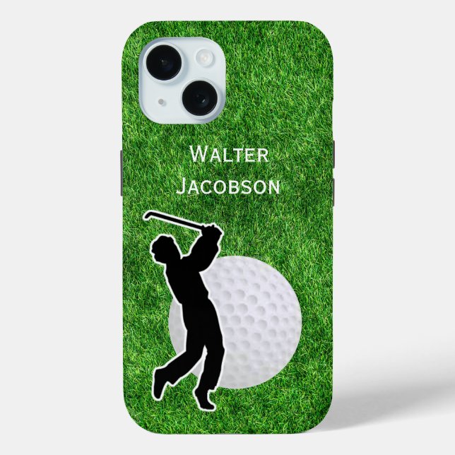 Golf - Golf Ball and Player Silhouette Case-Mate iPhone Case (Back)