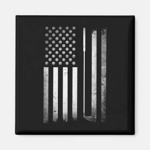 Golf Golfer American Flag Golf Flat Funny Golf  Magnet
