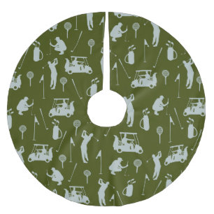 Golf  Golfer Golfing Cart  bag  Brushed Polyester Tree Skirt