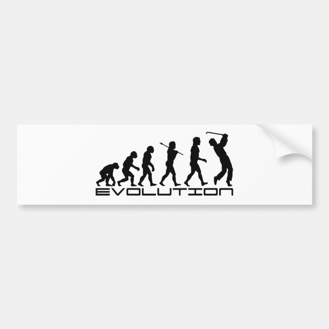 Golf Golfer Golfing Sport Evolution Art Bumper Sticker (Front)