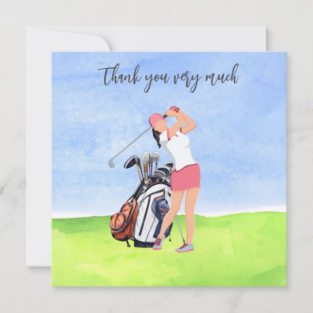 Golf Golfer Thank you card for golfer  (Front)