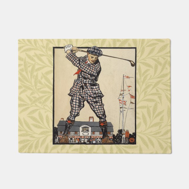 Golf Golfer Vintage Antique Golfing Doormat (Front)
