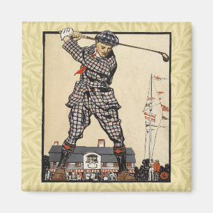 Golf Golfer Vintage Antique Golfing Magnet