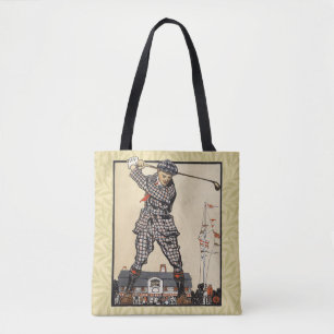 Golf Golfer Vintage Antique Golfing Tote Bag