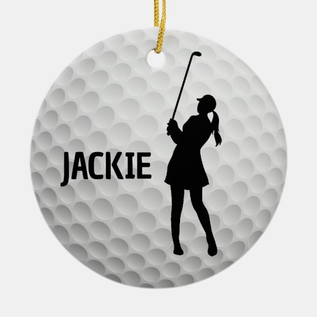 Golf Golfing Design  Ceramic Tree Decoration (Front)