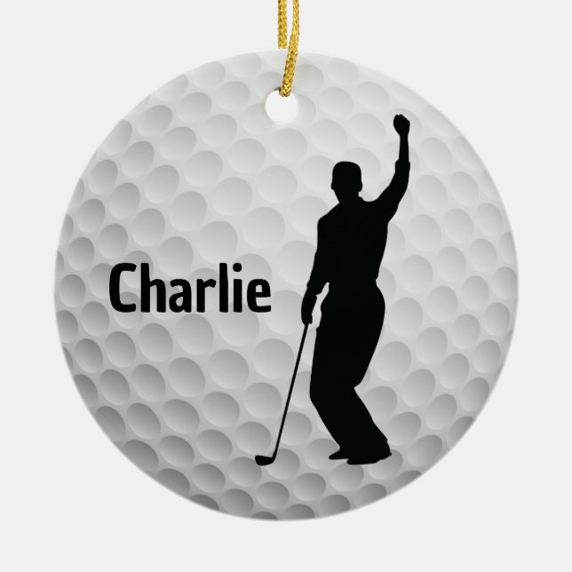 Golf Golfing Design  Ceramic Tree Decoration (Front)