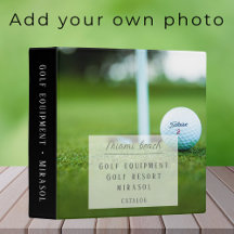 Golf golfing Equipment shop resort 3 ring binder