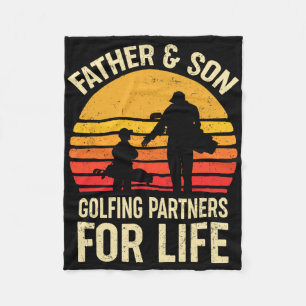 Golf Golfing Father Son Matching Dad Fleece Blanket