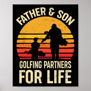 Golf Golfing Father Son Matching Dad Poster
