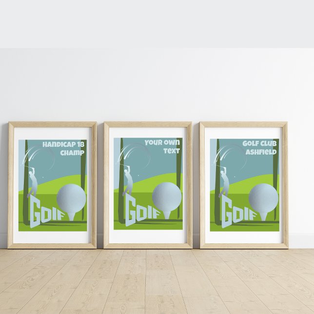 Golf golfing golfer Golf club text wall art (Creator Uploaded)