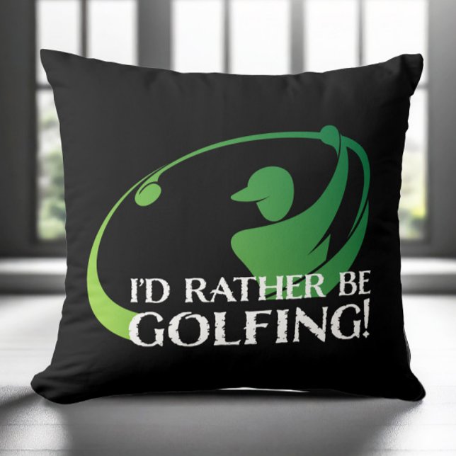 Golf Golfing Modern Golfer Sports Black Green Home Cushion (Golf Golfing Modern Golfer Sports Black Green Home Throw Pillow)