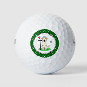 Golf Golfing Yellow Lab Labrador Retriever Dog Golf Balls