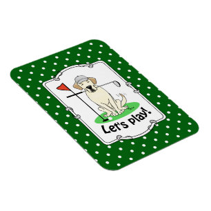 Golf Golfing Yellow Lab Labrador Retriever Dog Magnet