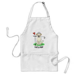 Golf Golfing Yellow Lab Labrador Retriever Dog Standard Apron