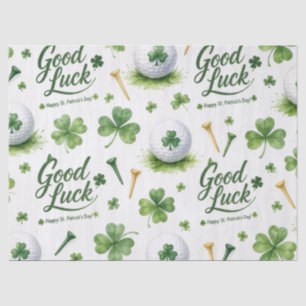 Golf Good Luck with shamrock St. Patrick's Day Tissue Paper