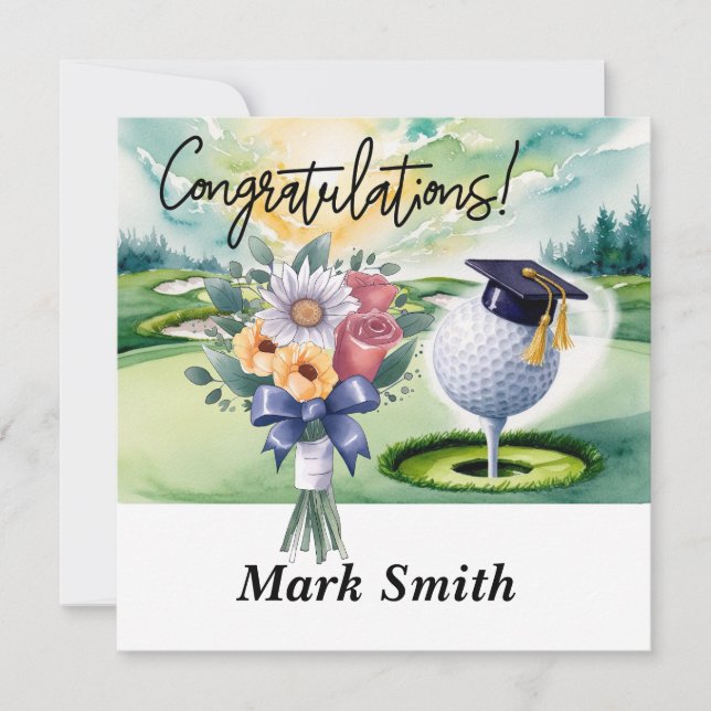 "Golf Graduation Card – Congratulations Graduate!" (Front)