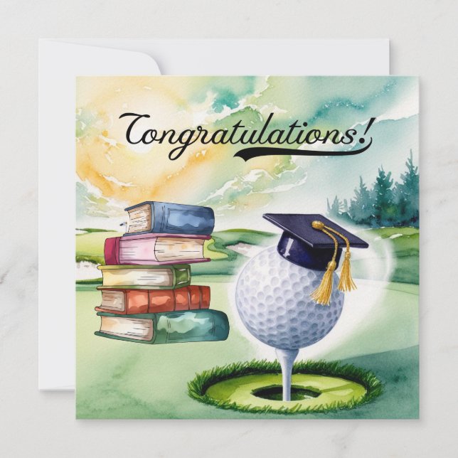 "Golf Graduation Card – Congratulations Graduate!" (Front)