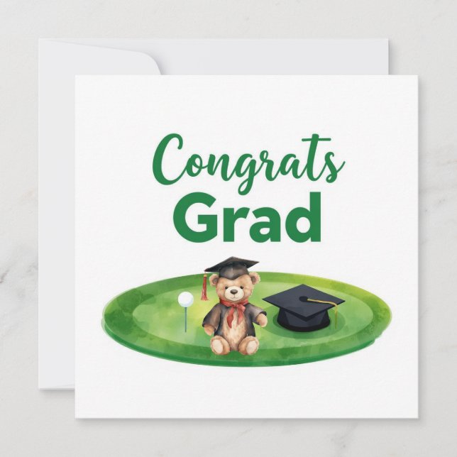 Golf Graduation Congratulations on Par for golfer  Card (Front)