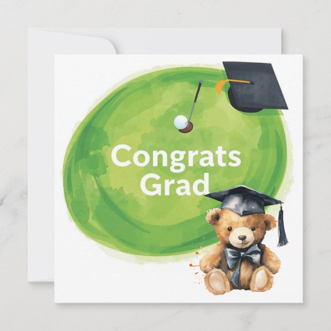 Golf Graduation Congratulations on Par for golfer  Card (Front)