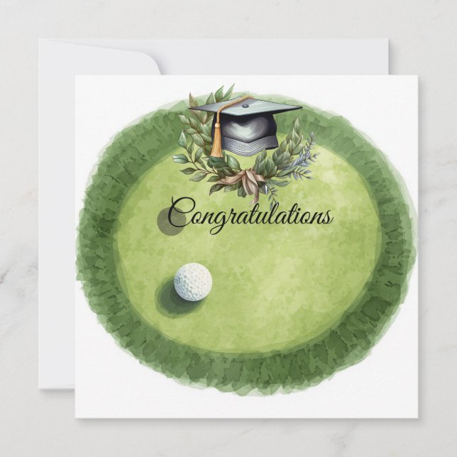 Golf Graduation Congratulations on Par for golfer  Card (Front)