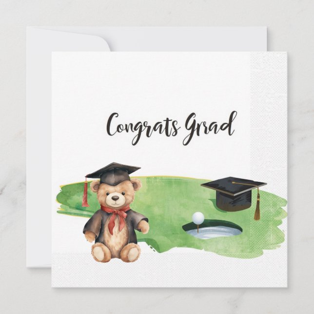Golf Graduation Congratulations on Par for golfer  Card (Front)